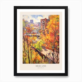 Autumn City Park Painting High Line Park New York City Poster Art Print