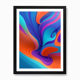 Abstract Colorful Waves Vertical Composition 70 Art Print