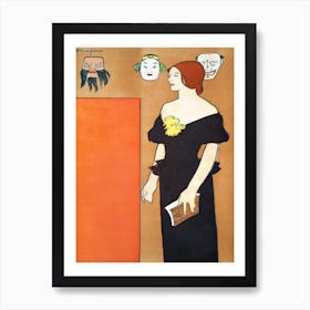 Woman In Black Dress, Edward Penfield Art Print