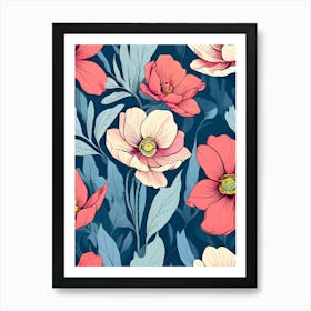 Seamless Floral Pattern 34 Art Print