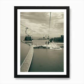 Telecabine of Lisbon | Black and White Photography 1 Art Print