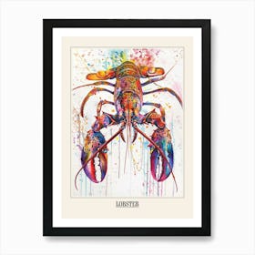 Lobster Colourful Watercolour 1 Poster Art Print