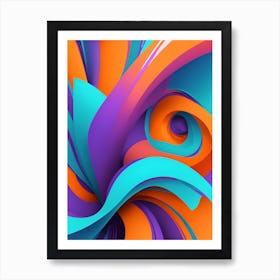 Abstract Colorful Waves Vertical Composition 41 Art Print