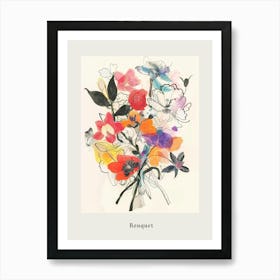 Bouquet 1 Collage Flower Bouquet Poster Art Print