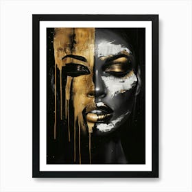 Gold And Black Canvas Art Art Print