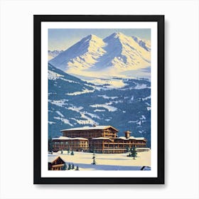 Les Arcs, France Ski Resort Vintage Landscape 2 Skiing Poster Art Print