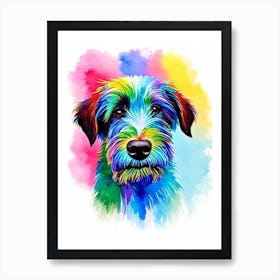 Irish Terrier Rainbow Oil Painting Dog Art Print