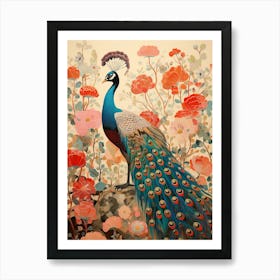 Peacock 2 Detailed Bird Painting Art Print