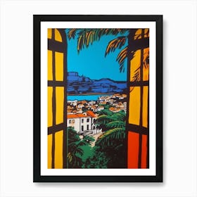 A Window View Of Rio De Janeiro In The Style Of Pop Art 4 Art Print