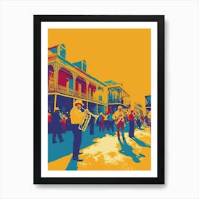 New Orleans Jazz National Historic Park Retro Pop Art 5 Art Print