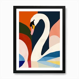 Colourful Swan 3 Art Print