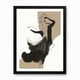 Dancer In Black And White Art Print