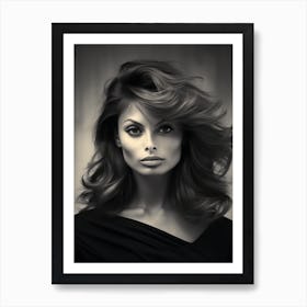 Black And White Photograph Of Sophia Loren 2 Art Print