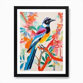 Colourful Bird Painting Magpie 1 Art Print