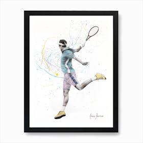 Roger Federer Inspired Tennis Player  Art Print