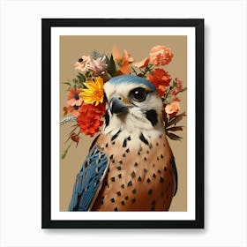 Bird With A Flower Crown American Kestrel 4 Art Print