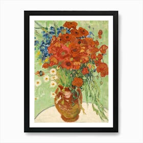 Vincent Van Gogh, Vase Mit Kornblumen und Mohnblumen Malerei Art Print