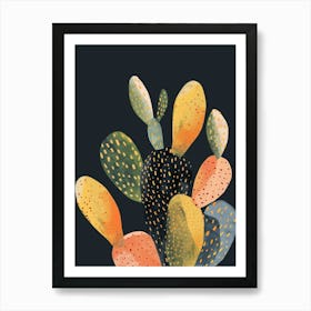 Melocactus Cactus Minimalist Abstract Illustration 4 Art Print