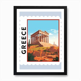 Greece 5 Travel Stamp Poster Art Print