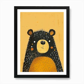 Yellow Brown Bear 4 Art Print