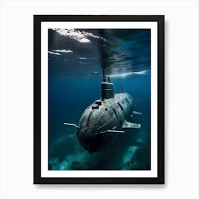 Submarine In The Ocean-Reimagined 37 Art Print