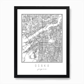 Osaka Japan Street Map Art Print