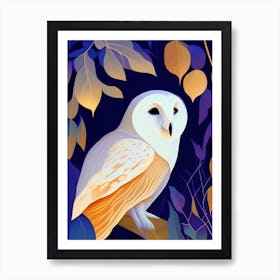 Barn Owl Pop Matisse Bird Art Print