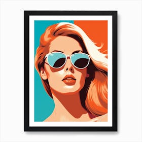 Beach Babe, Woman Pop Art Poster Art Print