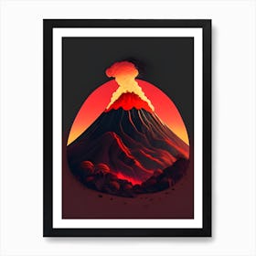 Volcano Erupts Art Print