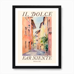 Il Dolce Far Niente Bolzano, Italy Watercolour Streets 3 Poster Art Print