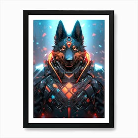 Futuristic Wolf 4 Art Print