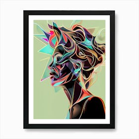 Woman smoking, abstract, "Drop The Attitude" Art Print