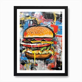 Burger Street food art print Art Print