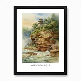 Wisconsin Dells Watercolor 1travel Poster Art Print