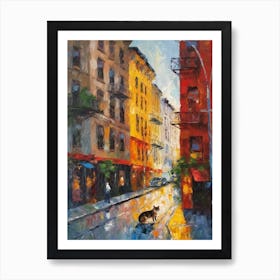 Painting Of A Street In Sukrabar With A Cat 2 Impressionism Art Print