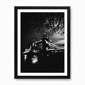 London Tower Bridge 2 Bw Art Print