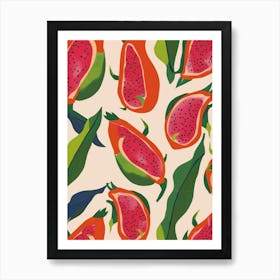 Dragon Fruit Pattern Illustration 4 Art Print