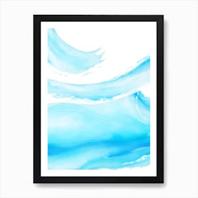 Blue Ocean Wave Watercolor Vertical Composition 163 Art Print