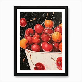 Art Deco Cherry Explosion Art Print