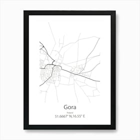 Gora Kalwaria,Poland Minimalist Map Art Print