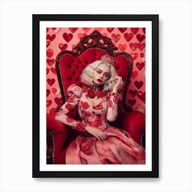 Alice In Wonderland The Queen Of Hearts Fashion Portrait 2 Art Print