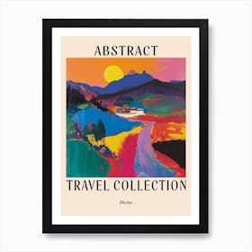 Abstract Travel Collection Poster Bhutan 3 Art Print