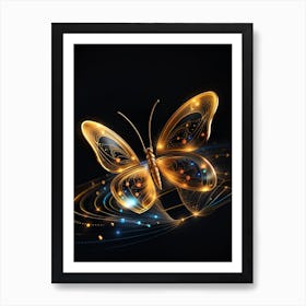 Golden Butterfly 37 Art Print