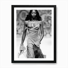 Naomi Campbell Walks The Runway At The Chanel Haute Couture Spring Summer 1993 Art Print