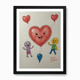 Valentine'S Day Drawing 2 Art Print