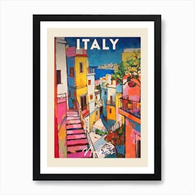 Naples Italy 4 Fauvist Painting Travel Poster Art Print