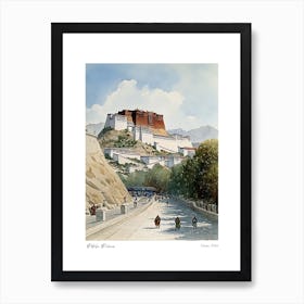 Potala Palace, Tibet 1 Watercolour Travel Poster Art Print