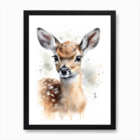 Baby Deer Watercolour Nursery 8 Art Print