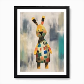 Rabbit Kids Patchwork Painting 2 Art Print