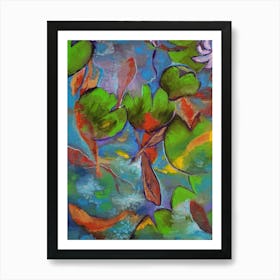 lake and koi Art Print